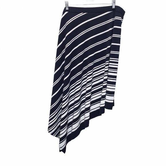 Ruby Rd Asymmetrical Striped Skirt Navy White Nautical NEW Women 1X - Picture 3 of 8